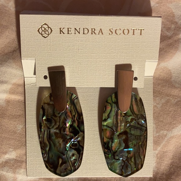 Kendra Scott Aragon Silver Abalone Shell Drop Earrings - Picture 8 of 10